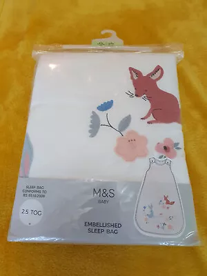 BNIP M&S BABY MARKS & SPENCER Embellished Sleep Bag Sac 2.5 TOG 6-18 Mths £20 • £8