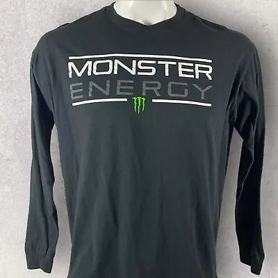 Monster Energy Shirt Mens XL Logo Black & Green Short Sleeve Skater T560 • $18.95