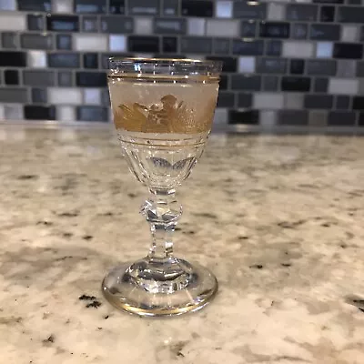 $39 • Buy Val St Lambert Belgium  Danse De Flore Gold Gilt Cordial Glass In Near Mint