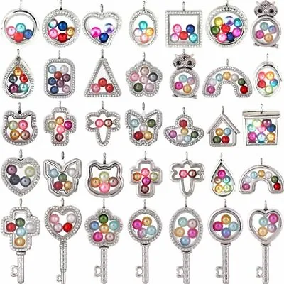 1pc Magnetic Glass Floating Charms Memory Photo Lockets Pendants Jewelry Making • $15.32