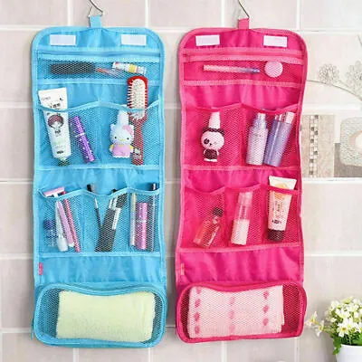 £4.59 • Buy Large Folding Travel Toiletry Hanging Wash Bag Make Up Cosmetic Case With Hook