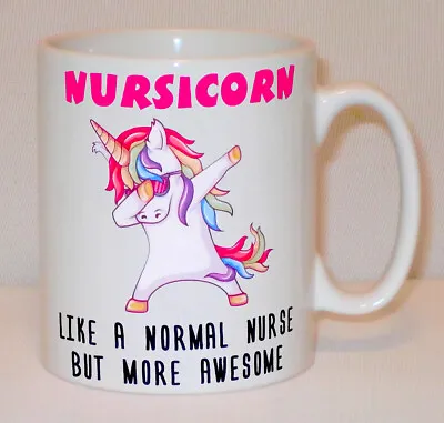 Nursicorn Unicorn Mug Can Personalise Funny Awesome Nurse Midwife Dental Gift • £10.99