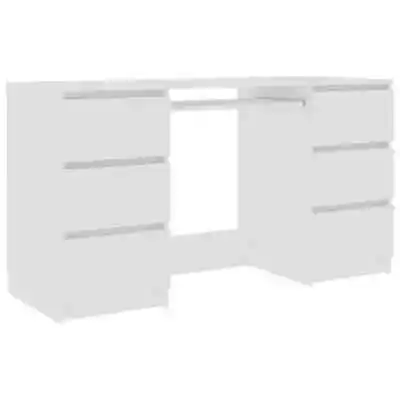 Wooden Office Desk Computer Work Study Home Drawers Cabinet Student Table White • $290.71