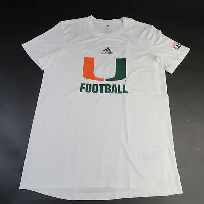 Miami Hurricanes Adidas Primegreen Short Sleeve Shirt Men's White New • $11.36