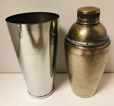 Vtg Cocktail Martini Shaker Mixer & Jeschrome Cup *Shaker Has Been Repaired • $17