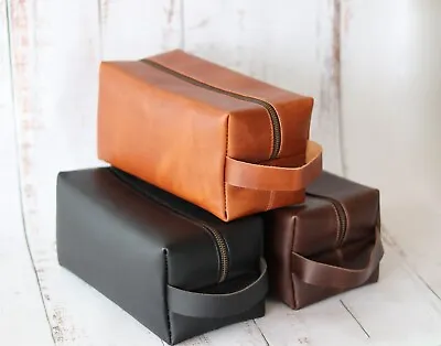 VELLAIRE Leather Toiletry Bag Travel Toiletry Bag For Men Men's Toiletry Bag • $24.99