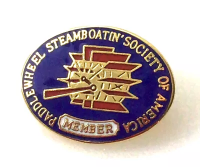 Paddlewheel Steamboatin' Society Of America Member Enamel Lapel Pin Back • $9.95