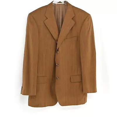 VTG ERMENEGILDO ZELDA Mens Sz 52R Blazer Brown Wool Made In Italy Three Button • $55.22