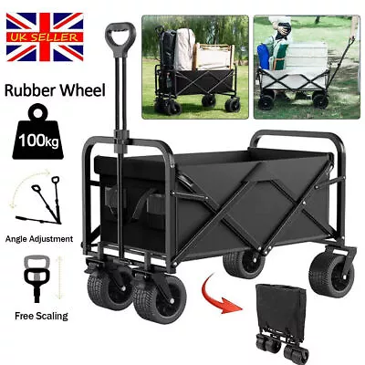 Foldable Garden TROLLEY Cart Heavy Duty Trailer Utility Wagon Truck Wheelbarrow+ • £6.88