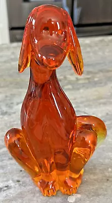Vintage Viking Glass Epic Line Hound Dog #1323 Persimmon Orange MCM 8  Figure  • $71