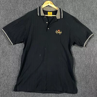 Crown Lager Mens Size XL Short Sleeve Polo Shirt Black Collared Embroidered Logo • $30