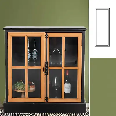 Sideboard Buffet Cabinet With Glass Door Display Cabinet Accent Storage Cabinet • $189.99