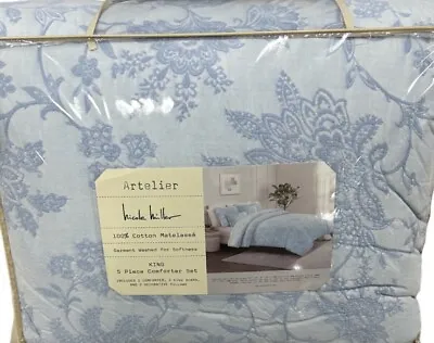 Nicole Miller King Blue Comforter Set 5 Pieces • $225