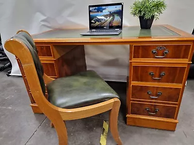 Reproduction Leather Top Pedestal Desk - Medium • £200