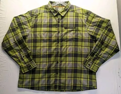 Mountain Hardwear Green & Navy Plaid Button Up Long Sleeve Shirt - Men's XXL • $21.99