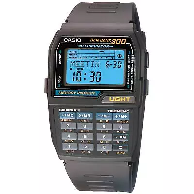 Casio Men's Digital Watch Databank Blue Dial Black Strap Calculator DBC-310-1Q • $105.88