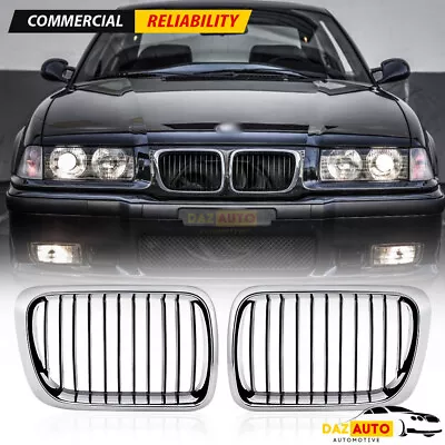 Chrome Black Front Hood Kidney Grill For BMW E36 M3 318is 328i 318ti 1997-1999 • $36.98