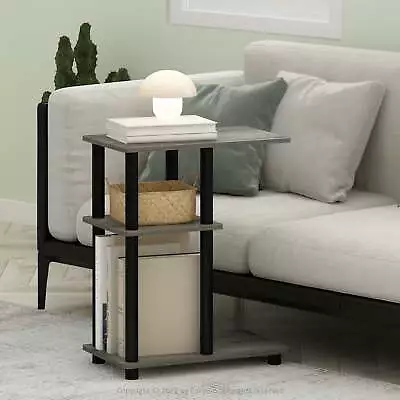 Furinno Turn-N-Tube C Shape Sofa Side Table French Oak/Black • $26.89