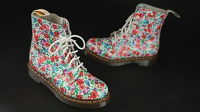 $149.97 • Buy Dr. Martens AirWair PASCAL Floral Poppy Boots Women's Sz 7 US - Fast Ship! 