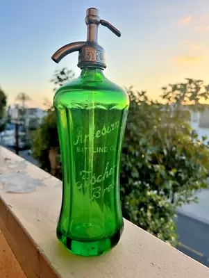 RARE !~ Vintage ~ 1940's ~ Emerald Green ~ Beveled Glass Seltzer Bottle ~$428.88 • $428.88