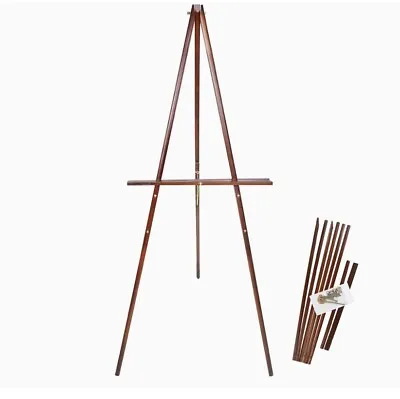 Conda 63” Vintage Wood Display Easel Tripod Brown Stained Pine Artwork Posters • $38.26