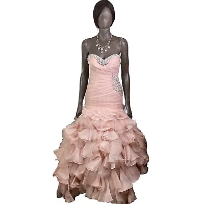 Maggie Sottero Divinia Blush Wedding Dress Swarovski Crystals Custom Design 2 • $1280