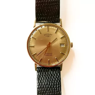 Stylish Vintage Gents 9ct Gold ROTARY Watch Automatic Dreyfuss 1978 • £595