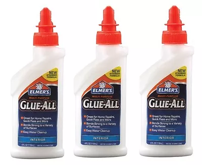3~ Elmers Glue All 4oz Nonflammable Dries Clear High Strength Adhesive New E3810 • $18.08