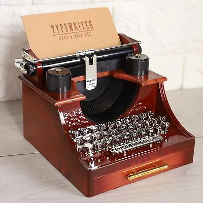 Vintage Typewriter Style Mechanical Music Box Gift Jewelry Box With Drawer • £17.12