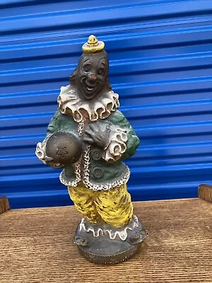 Universal Statuary Corp 1966 #385 Clown Statue Sculpture Chalkware 17” Vintage • $24.50