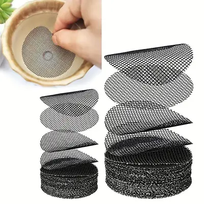 20pcs Circle Flower Pot Hole Mesh Pad Mat Plant Potting Plastic Drainage Grilles • £3.99