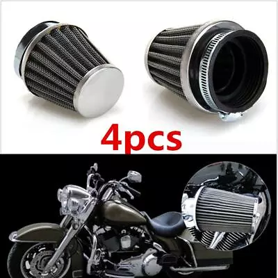 4X50mm Tapered Chrome Pod Air Filter Clean Mushroom Head Cleaner Motorcycle Café • $29.35