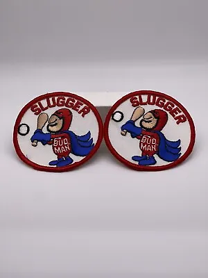 Vtg Advertising 1970s Bud Man Slugger Patches -2 Anheuser Busch Brewery Beer HTF • $9.99
