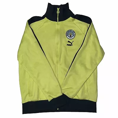 Puma Manchester City Football Club Track Jacket Mens Large 769496 Fresh Yellow • $45