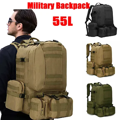 55L Military Tactical Molle Backpack Rucksack Outdoor Camping Bag Travel Hiking • $25.99