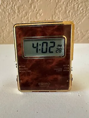 Vintage Seiko Quartz Portable Pocket Digital Travel Alarm Clock EK 202B • $17.99