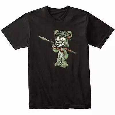 Rocket Launcher Camo Teddy Bear Scary Military Soldier Bear T-Shirt • $26.99