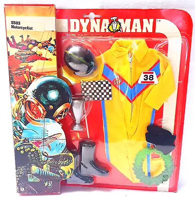 DYNAMAN Barter MOTORCYCLIST & RACE CAR DRIVER GI Joe Action Figure 12  Outfit #1 • $189.99