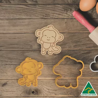 Jungle Animals- Monkey Cookie Cutter And Embosser Stamp • $7.92