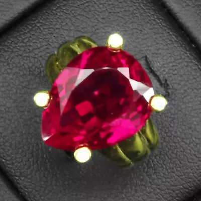 Precious Rubellite Tourmaline 13.80Ct 925 Sterling Silver Handmade Rings Size 7 • $24.99