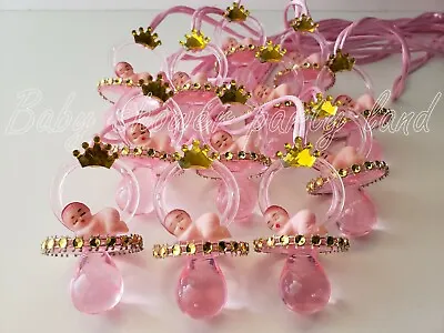 12 Princess Pacifier Necklace Baby Shower Favor Prize Game Girl Decor Recuerdos • $16.99