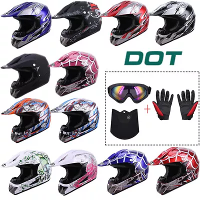 DOT Adult Youth Kids Motorcycle Dirt Bike ATV Motocross Helmet Full Face Offroad • $44.64