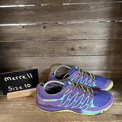 Womens Merrell All Out Fuse Purple Trail Running Hiking Shoes Sneakers Size 10 M • $24.99