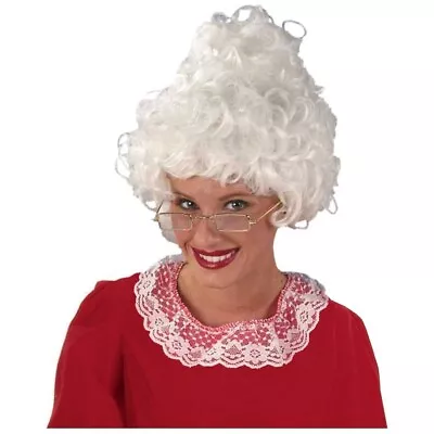 Mrs Santa Claus Wig Adult Womens White Hair For Christmas Halloween Costume • $14.95