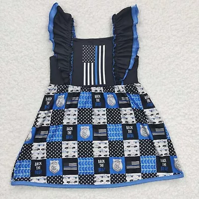 Baby Girls Dress Summer USA Flag Print Boutique Dresses Toddler • £16.21