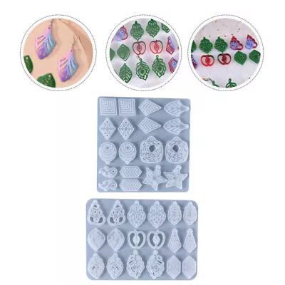 2 Pcs Resin Silicone Mold Polymer Clay Molds Earring Pendant Mold Resin • $10.29