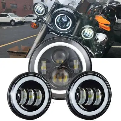 For Yamaha Road Star Silverado XV1600 7  LED Headlight + 4.5  Fog Passing Lights • $109.59