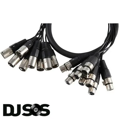 PULSE PLS00501 10m 8-Way Male XLR Plug - Female Socket Loom Audio Multicore PA • £39.14