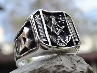 £78.47 • Buy New Masonic Ring Sterling Silver 925 Masonry Freemason Handmade New All Sz
