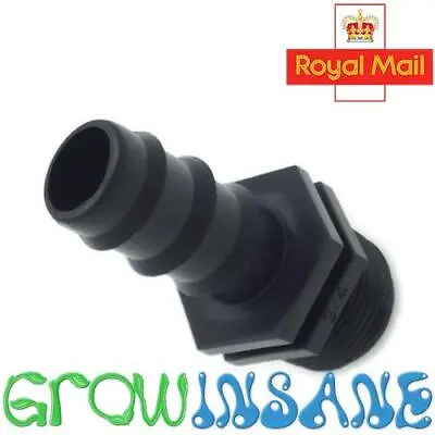 19mm X 3/4  BSP Male Hose Tail Barbed Garden Irrigation Pipe Plastic Connector • £3.59